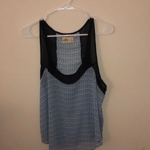 Blue sleeveless blouse